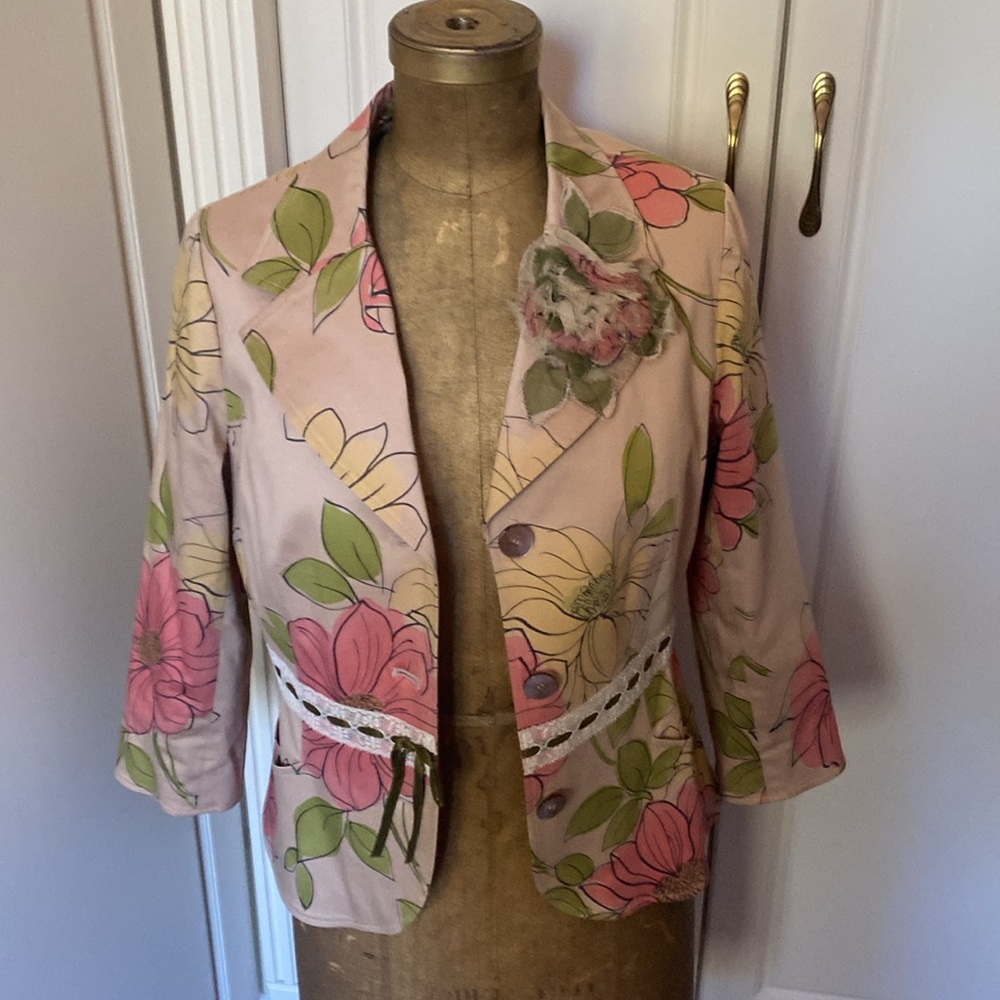 STUNNING RICKIE FREEMAN FOR TERRI JON BLAZER SIZE 12 .